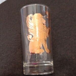 Leo Zodiac Glass with Gold Design      10 oz
